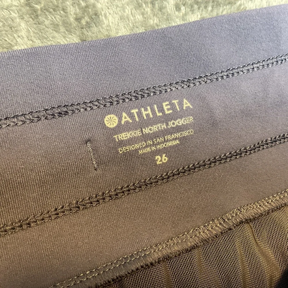 Athleta Trekkie North Jogger Pants Womens 26 Blue Zip Pockets Drawstring Hiking - Picture 2 of 9